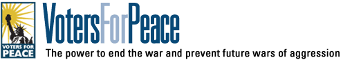 Voters For Peace Web Site Marquee